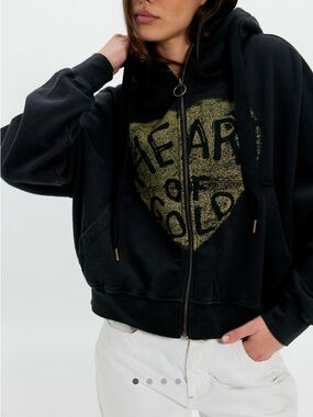 Free People x Ragabond Heart of Gold Zip up Hoodie